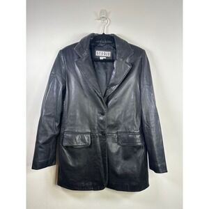 Siena Studio Vintage Genuine Leather Button Front Jacket Size 6